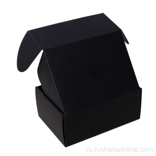 Пользовательский черный крафт-бумага гофрированная коробка доставки коробки